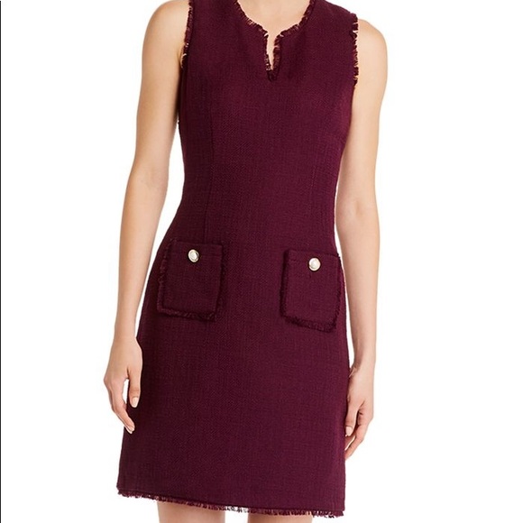 Karl Lagerfeld Dresses & Skirts - Karl Lagerfeld Cranberry Red Tweed Dress 0